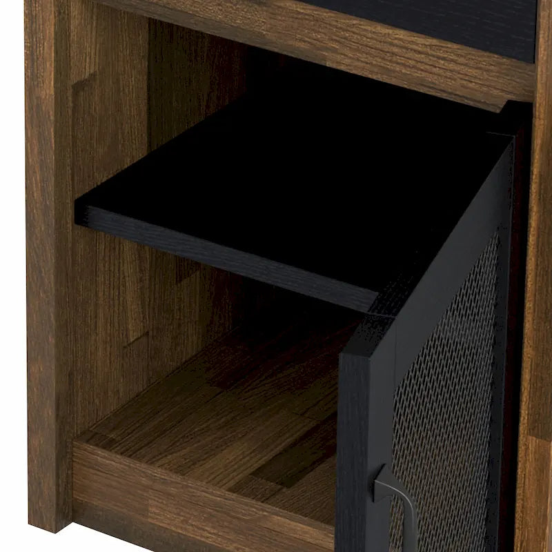 63" L-Shaped Desk with Multi-Storage & Metal Accents