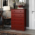 100% Solid Pine Wood 5-Drawer Chest with Choice of Knobs