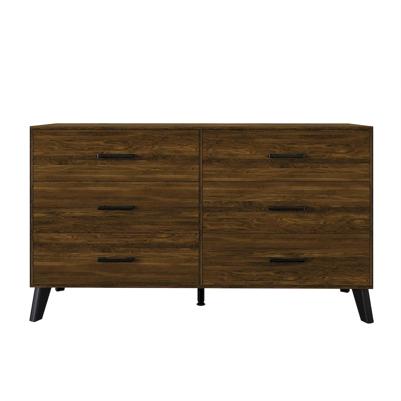 6-Drawer Solid Wood Dresser with Tapered Legs