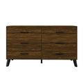 6-Drawer Solid Wood Dresser with Tapered Legs