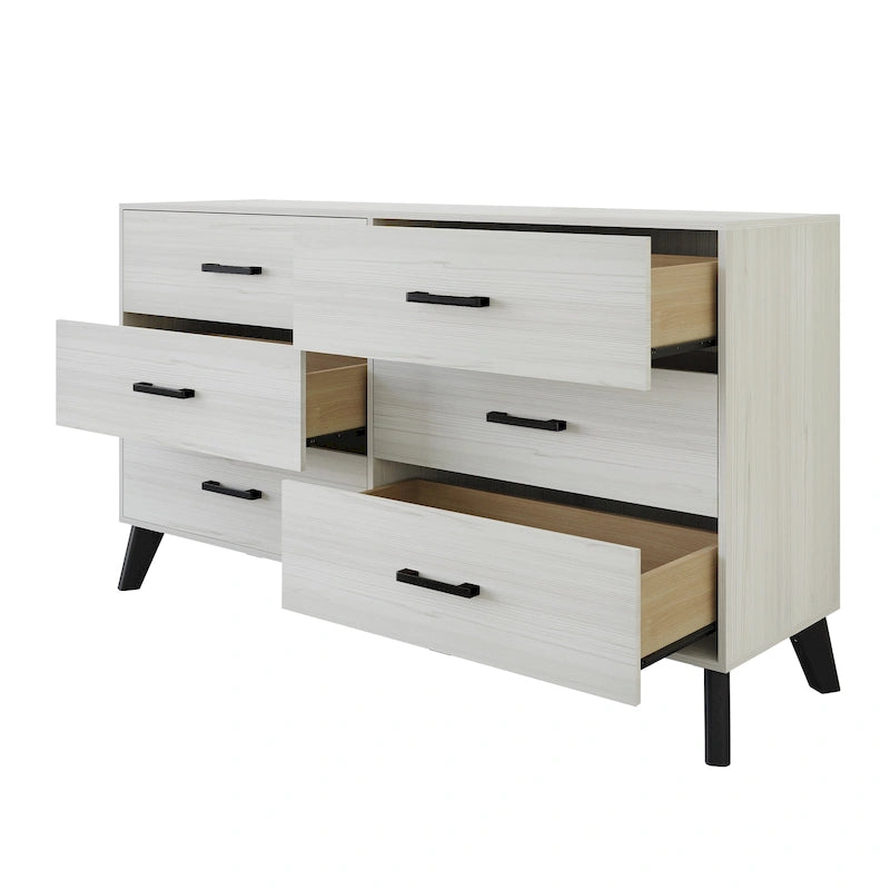 6-Drawer Solid Wood Dresser with Tapered Legs