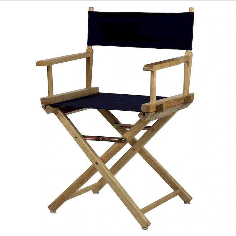 18" Folding Director's Chair with Canvas Seat & Natural Wood Frame