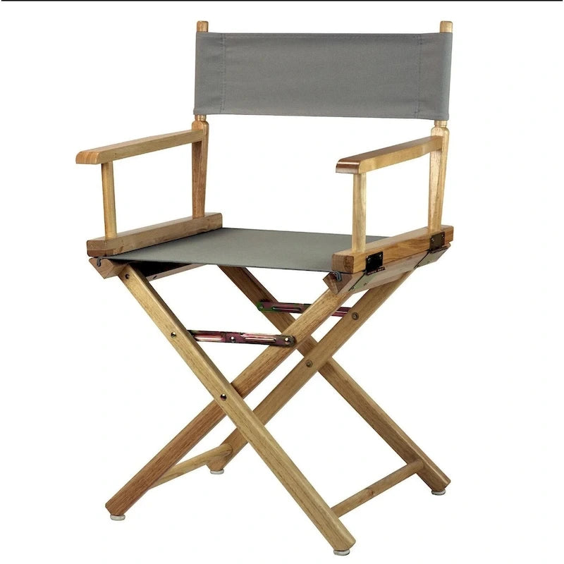 18" Folding Director's Chair with Canvas Seat & Natural Wood Frame
