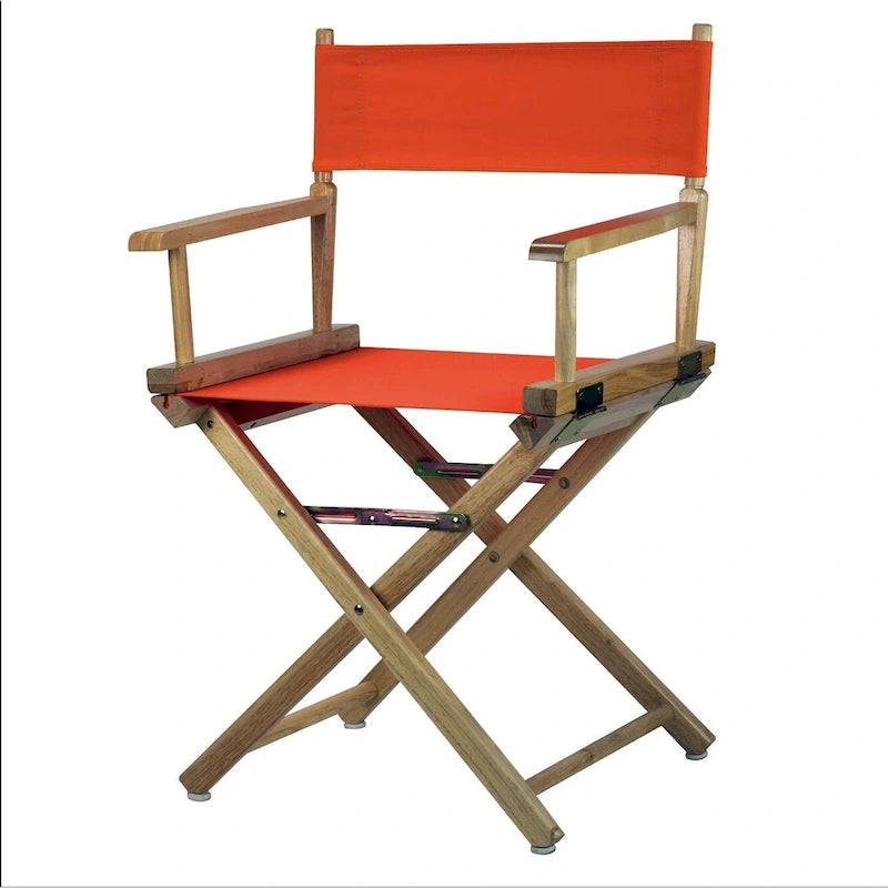 18" Folding Director's Chair with Canvas Seat & Natural Wood Frame
