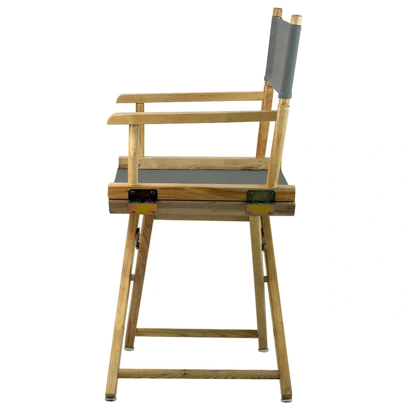 18" Folding Director's Chair with Canvas Seat & Natural Wood Frame