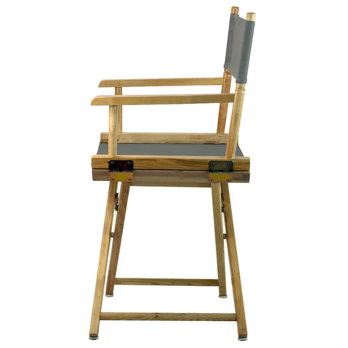 18" Folding Director's Chair with Canvas Seat & Natural Wood Frame
