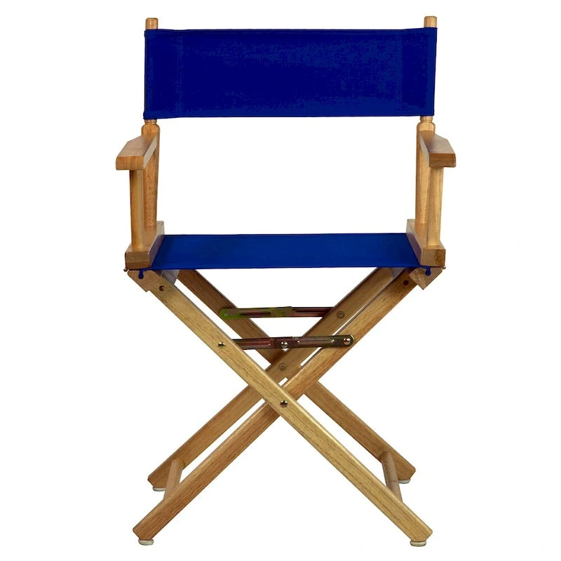 18" Folding Director's Chair with Canvas Seat & Natural Wood Frame
