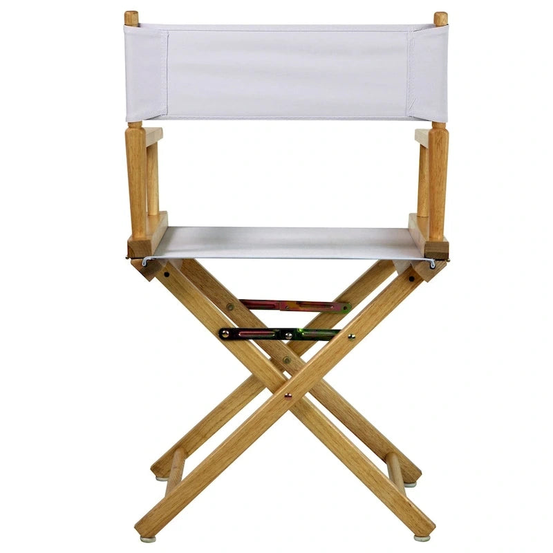18" Folding Director's Chair with Canvas Seat & Natural Wood Frame