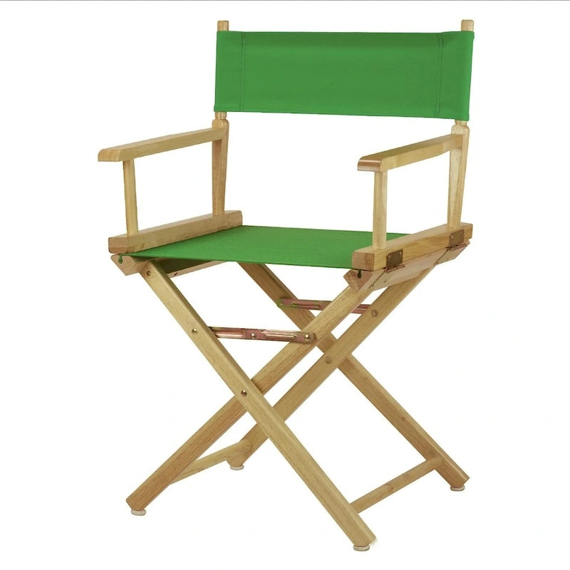 18" Folding Director's Chair with Canvas Seat & Natural Wood Frame