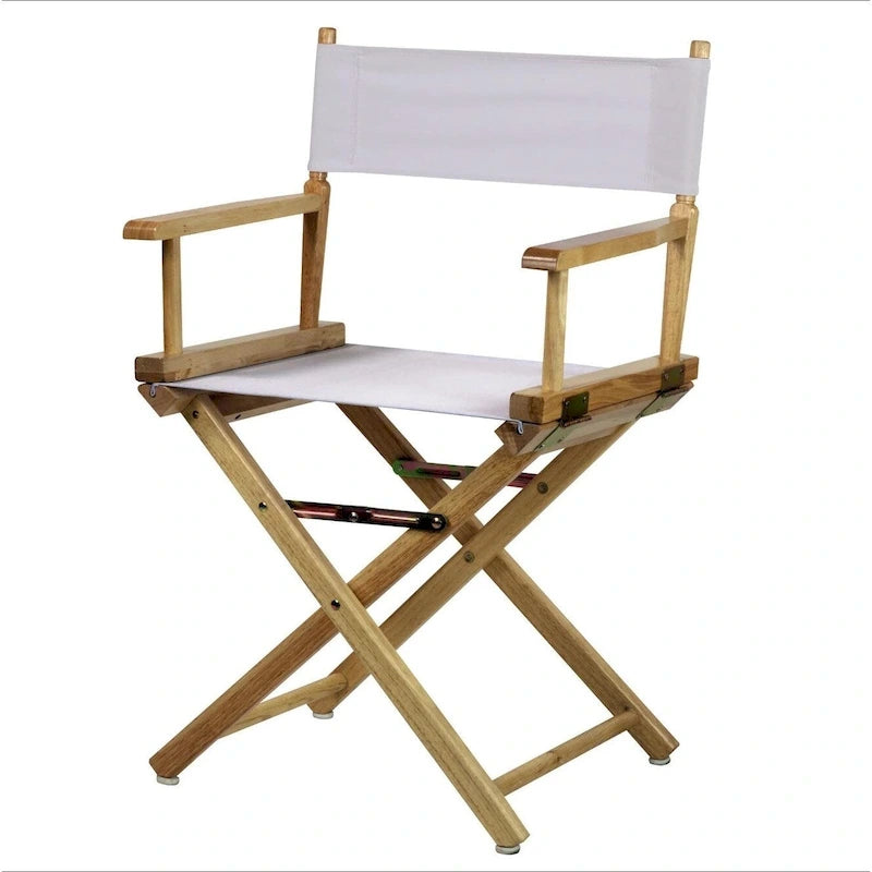 18" Folding Director's Chair with Canvas Seat & Natural Wood Frame