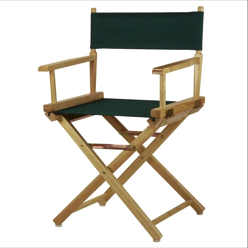 18" Folding Director's Chair with Canvas Seat & Natural Wood Frame