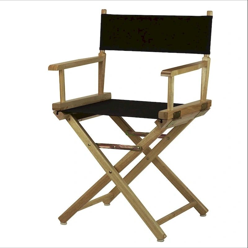 18" Folding Director's Chair with Canvas Seat & Natural Wood Frame