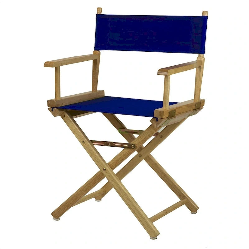 18" Folding Director's Chair with Canvas Seat & Natural Wood Frame