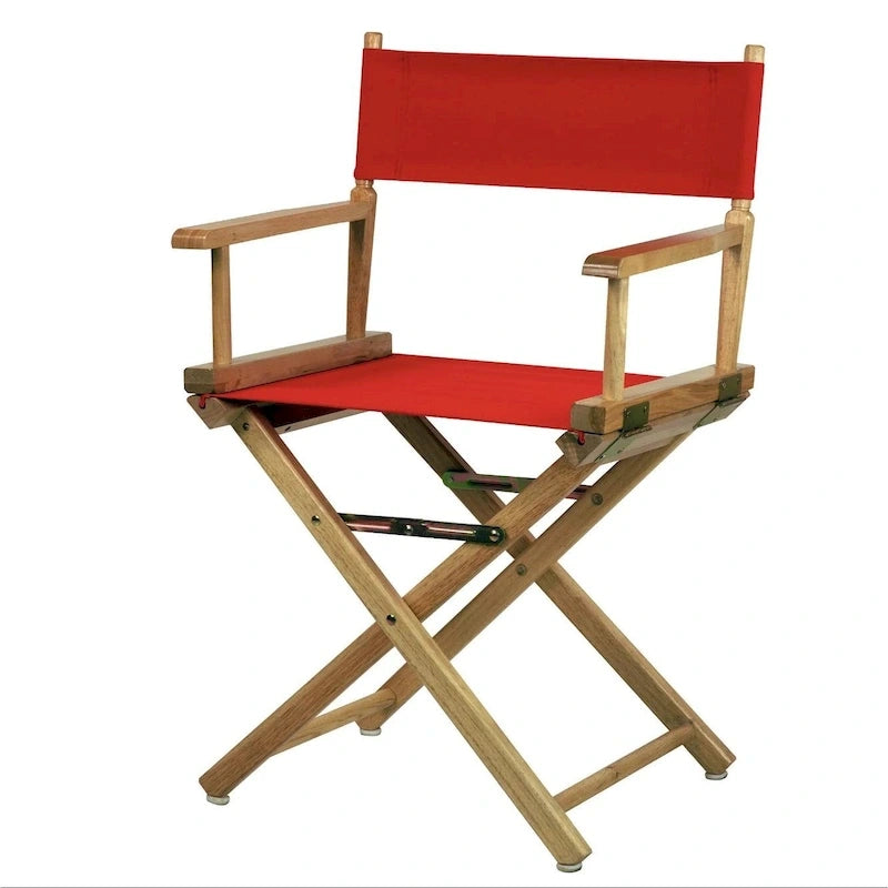 18" Folding Director's Chair with Canvas Seat & Natural Wood Frame