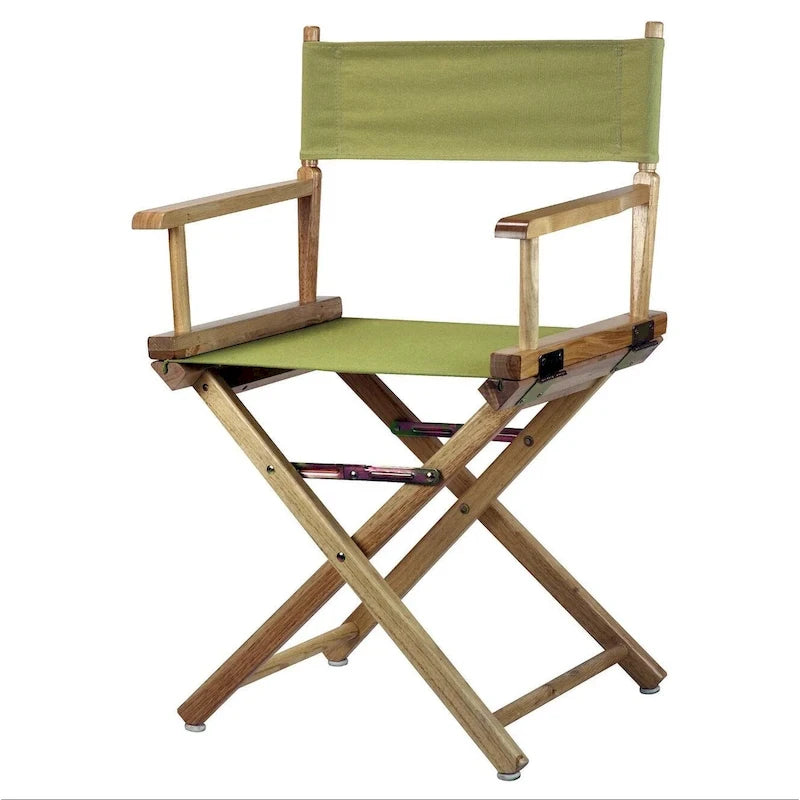 18" Folding Director's Chair with Canvas Seat & Natural Wood Frame