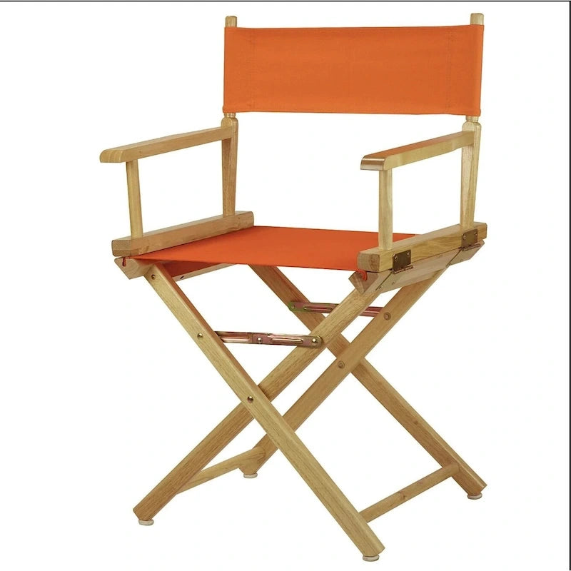 18" Folding Director's Chair with Canvas Seat & Natural Wood Frame