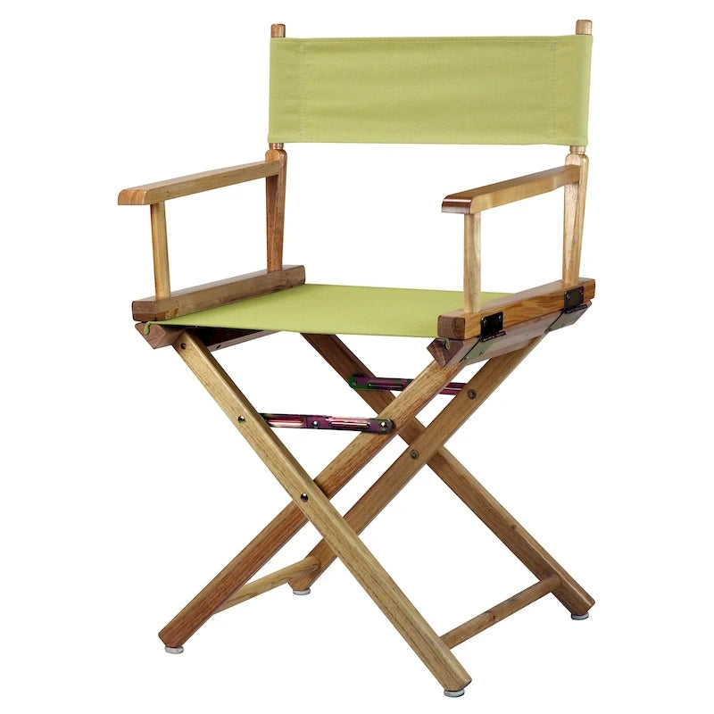 18" Folding Director's Chair with Canvas Seat & Natural Wood Frame