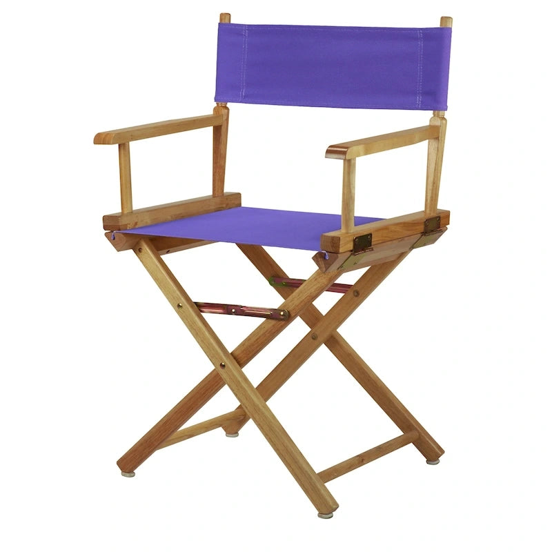18" Folding Director's Chair with Canvas Seat & Natural Wood Frame