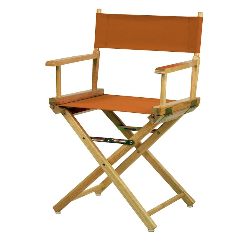 18" Folding Director's Chair with Canvas Seat & Natural Wood Frame