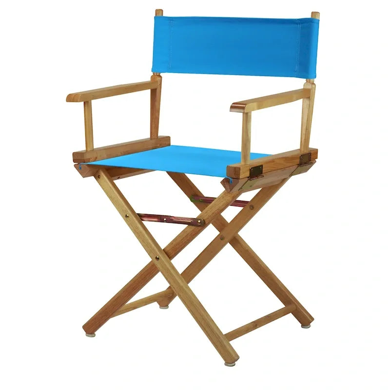 18" Folding Director's Chair with Canvas Seat & Natural Wood Frame