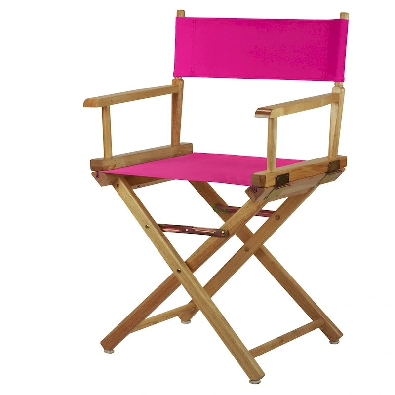 18" Folding Director's Chair with Canvas Seat & Natural Wood Frame