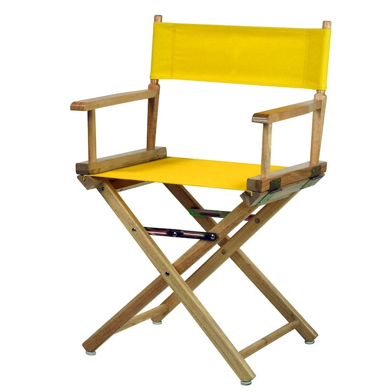 18" Folding Director's Chair with Canvas Seat & Natural Wood Frame