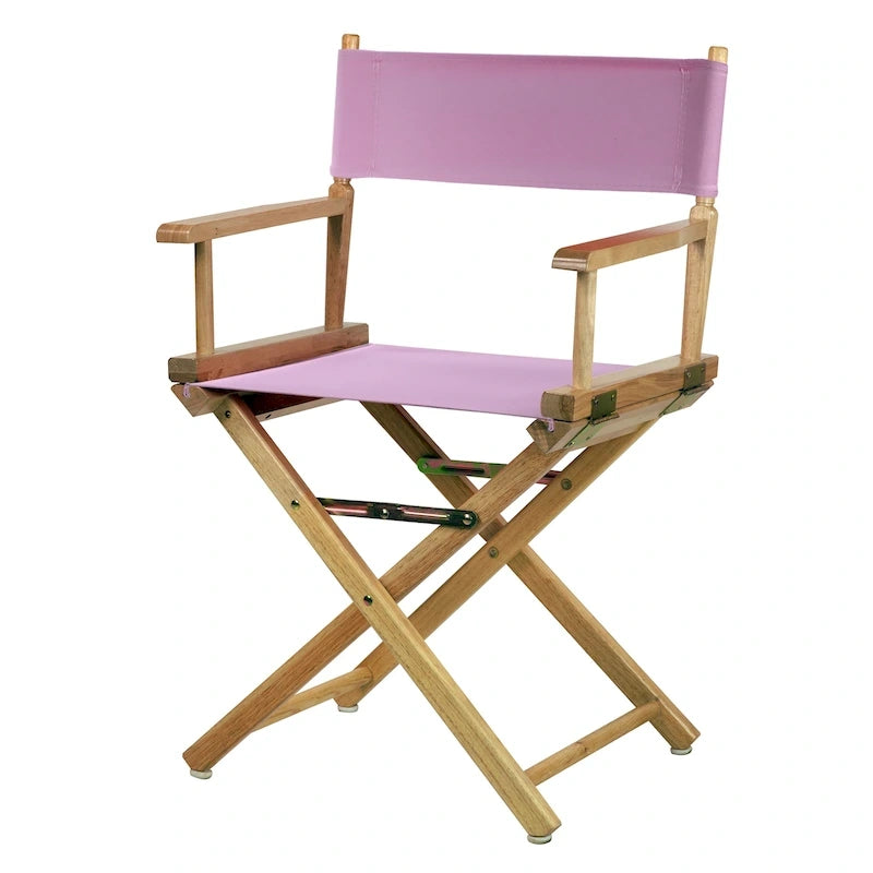 18" Folding Director's Chair with Canvas Seat & Natural Wood Frame