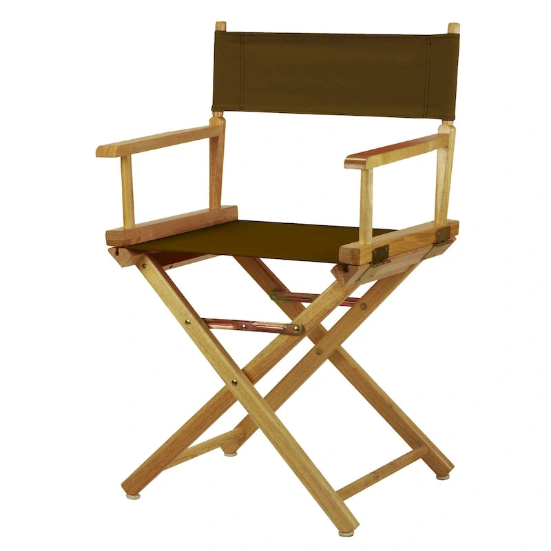 18" Folding Director's Chair with Canvas Seat & Natural Wood Frame