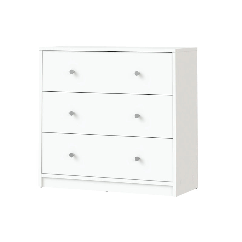 3-Drawer Engineered Wood Storage Chest with Pewter Handles