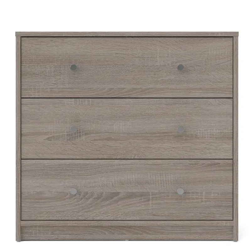 3-Drawer Engineered Wood Storage Chest with Pewter Handles