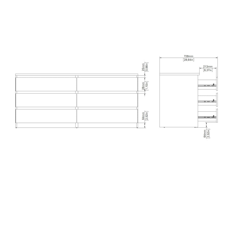 6-Drawer Low-Profile Double Dresser — Engineered Wood
