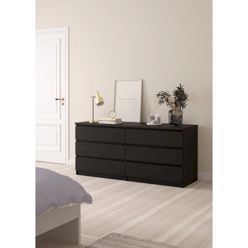 6-Drawer Low-Profile Double Dresser — Engineered Wood