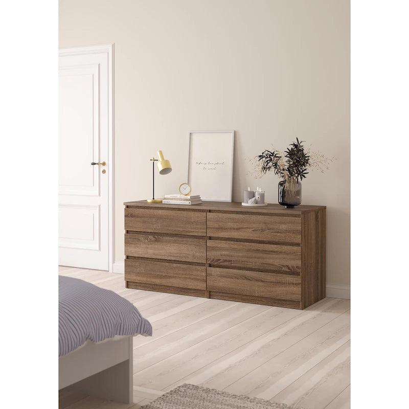 6-Drawer Low-Profile Double Dresser — Engineered Wood