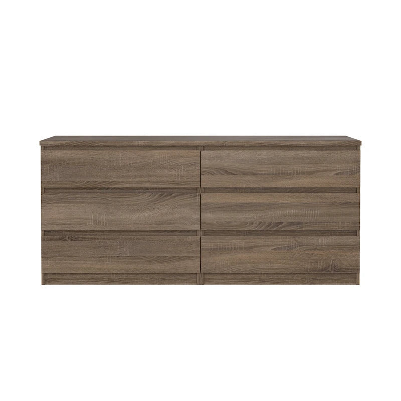 6-Drawer Low-Profile Double Dresser — Engineered Wood