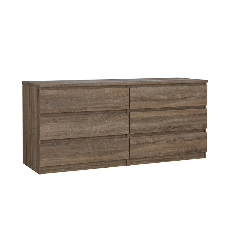 6-Drawer Low-Profile Double Dresser — Engineered Wood