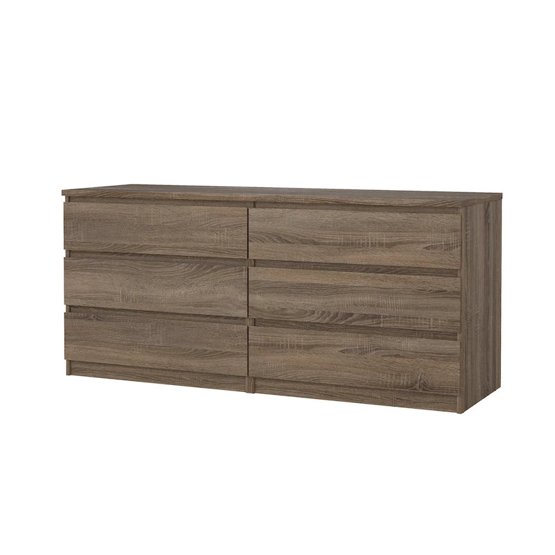 6-Drawer Low-Profile Double Dresser — Engineered Wood