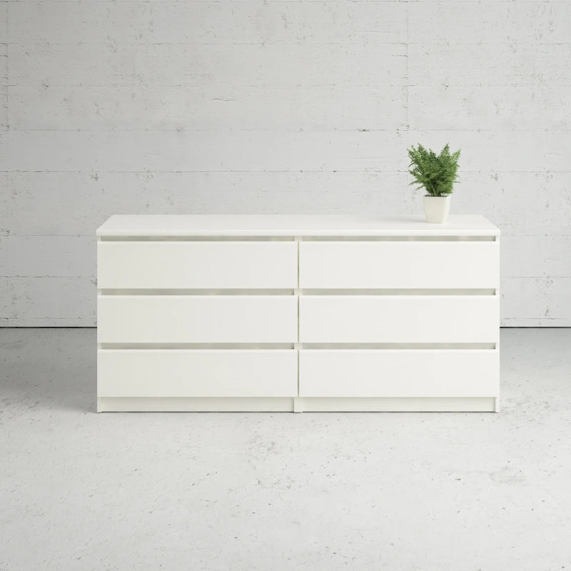 6-Drawer Low-Profile Double Dresser — Engineered Wood