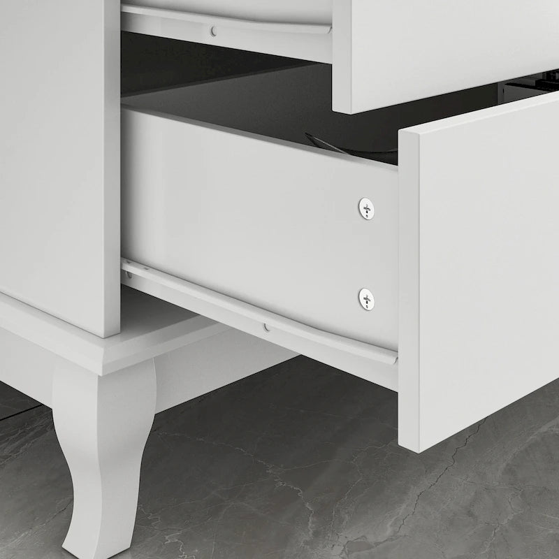 Wide 10-Drawer Double Dresser — Lacquer Finish with Metal Handles