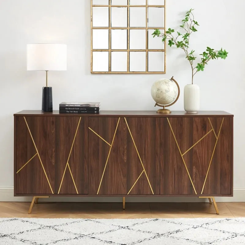 63" Wood Buffet Sideboard Storage Cabinet