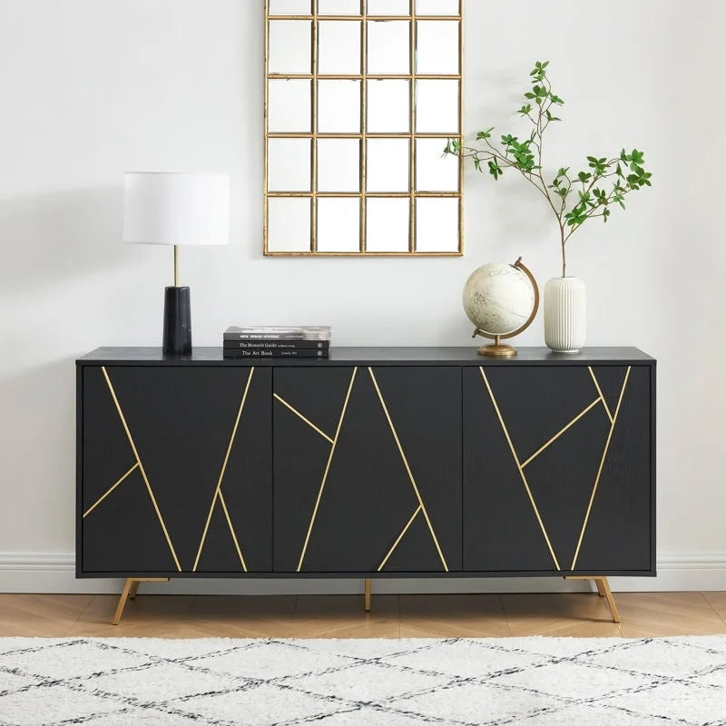 63" Wood Buffet Sideboard Storage Cabinet