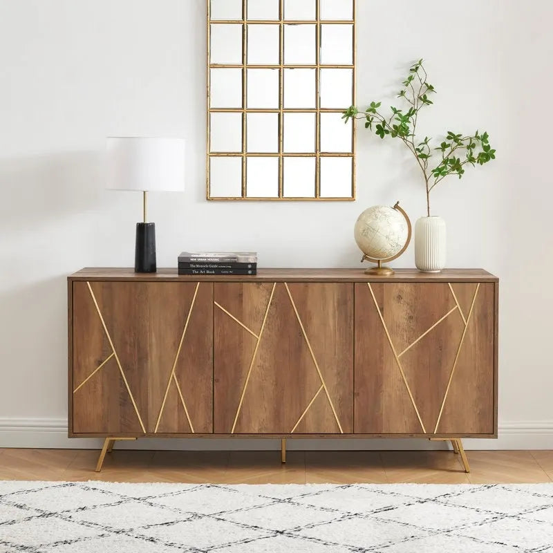 63" Wood Buffet Sideboard Storage Cabinet