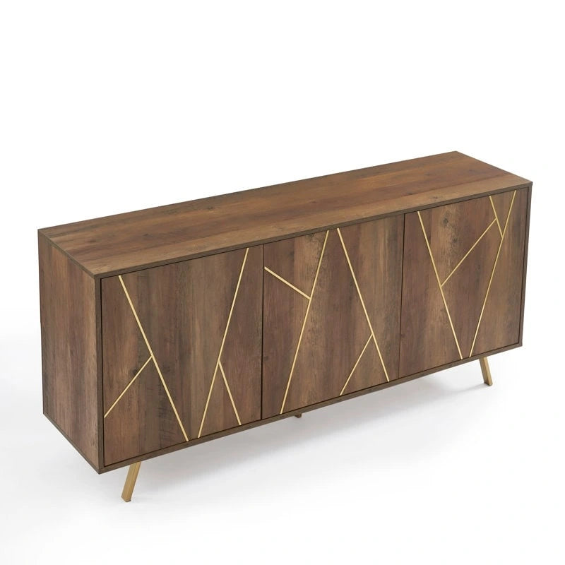 63" Wood Buffet Sideboard Storage Cabinet