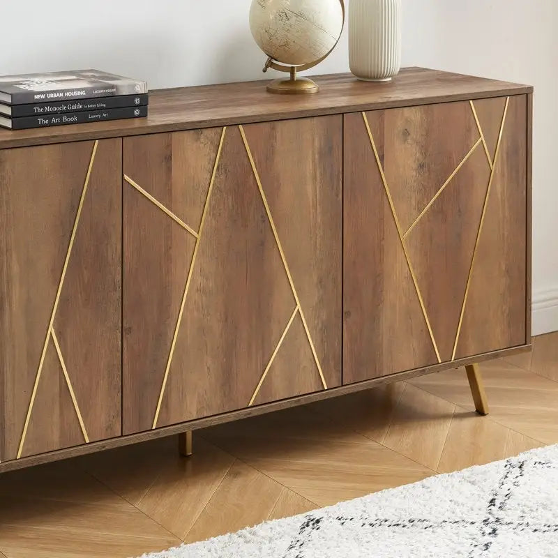 63" Wood Buffet Sideboard Storage Cabinet