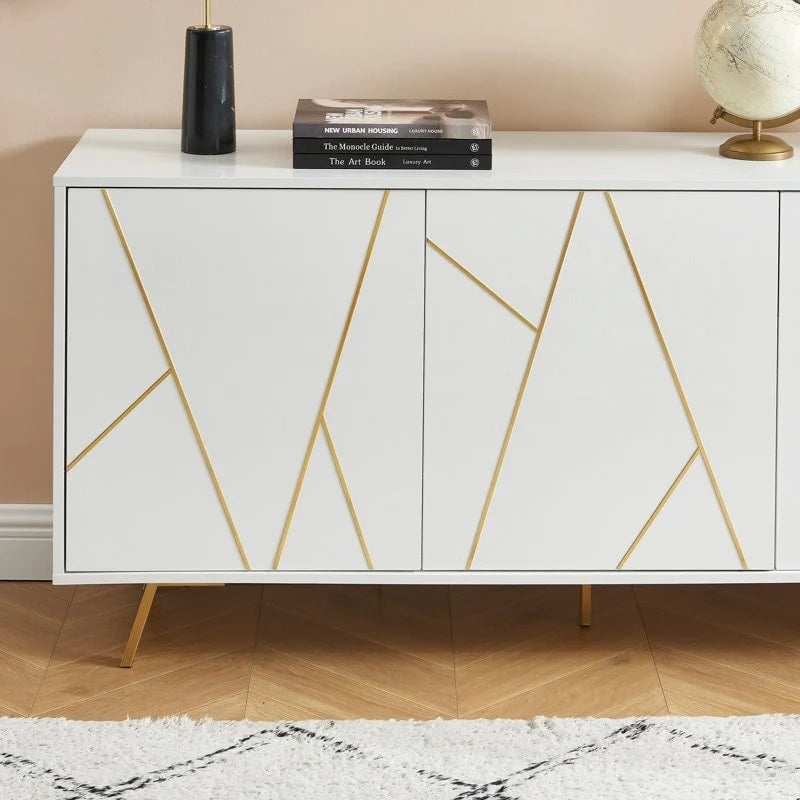 63" Wood Buffet Sideboard Storage Cabinet