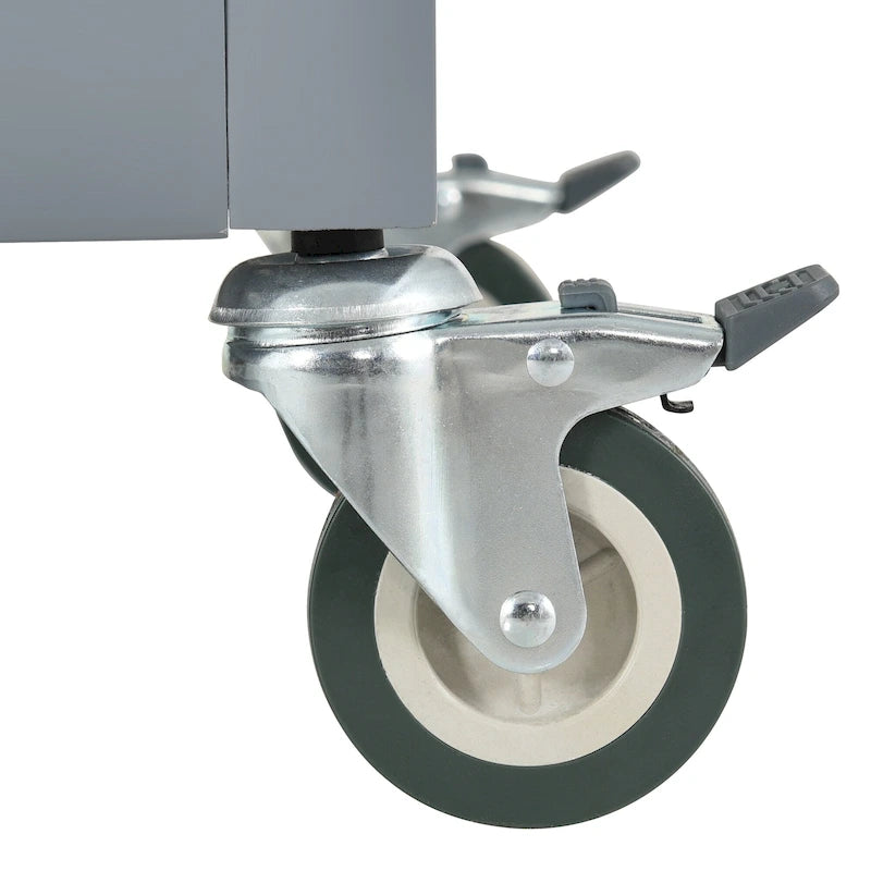 Kitchen Island Cart with Solid Wood Top & Locking Wheels