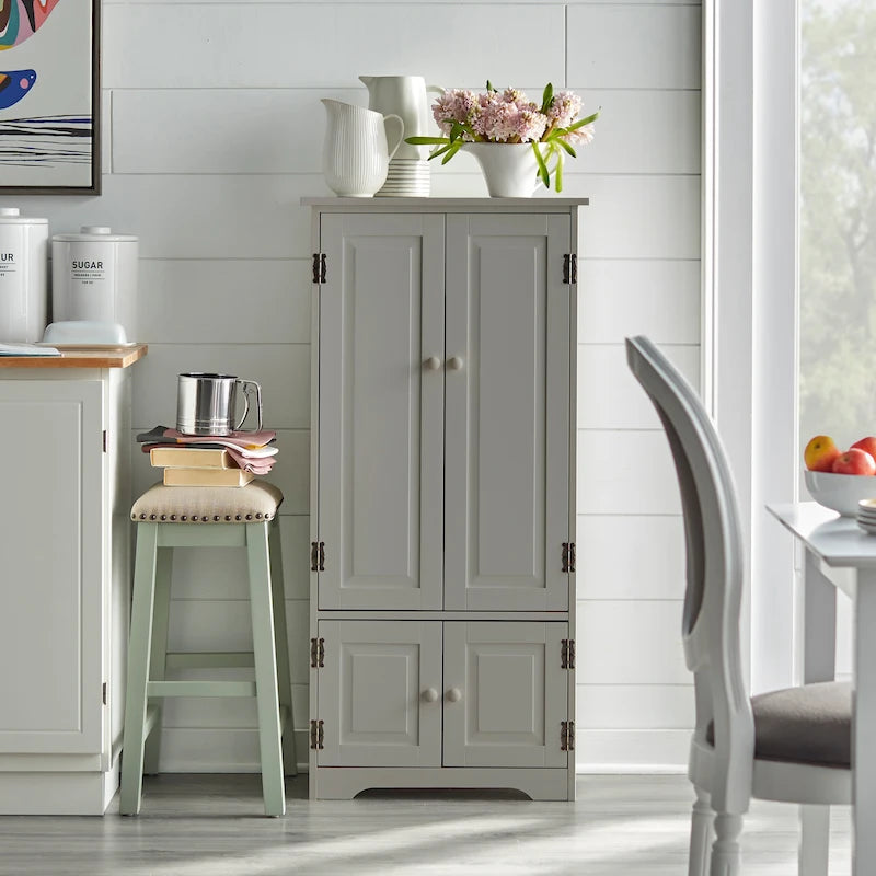 Tall Freestanding Storage Cabinet with Adjustable Shelves & Doors