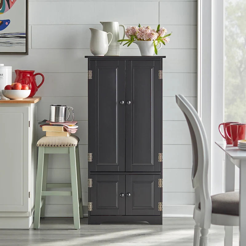 Tall Freestanding Storage Cabinet with Adjustable Shelves & Doors