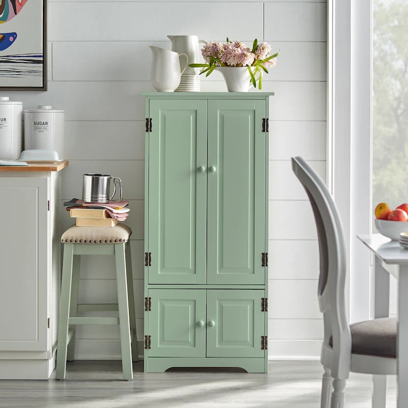 Tall Freestanding Storage Cabinet with Adjustable Shelves & Doors