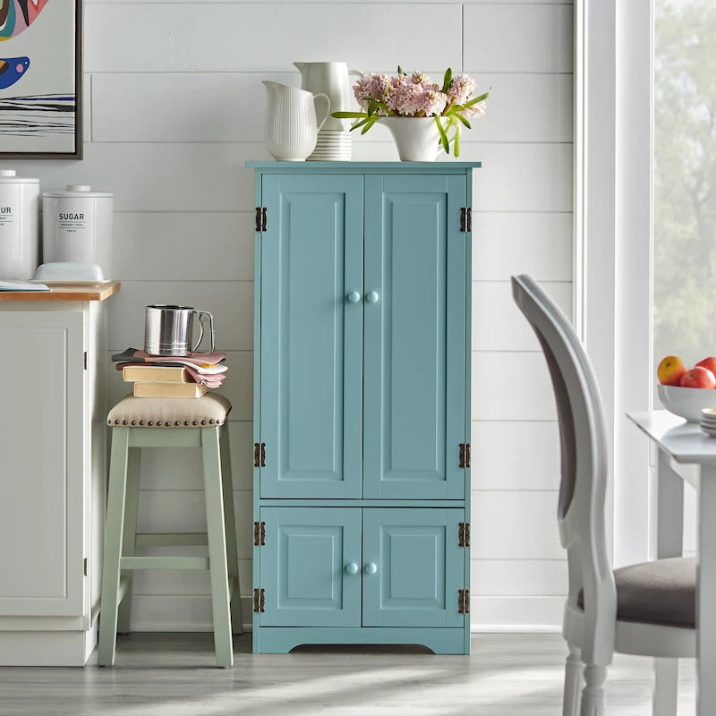Tall Freestanding Storage Cabinet with Adjustable Shelves & Doors