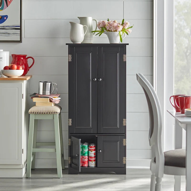Tall Freestanding Storage Cabinet with Adjustable Shelves & Doors